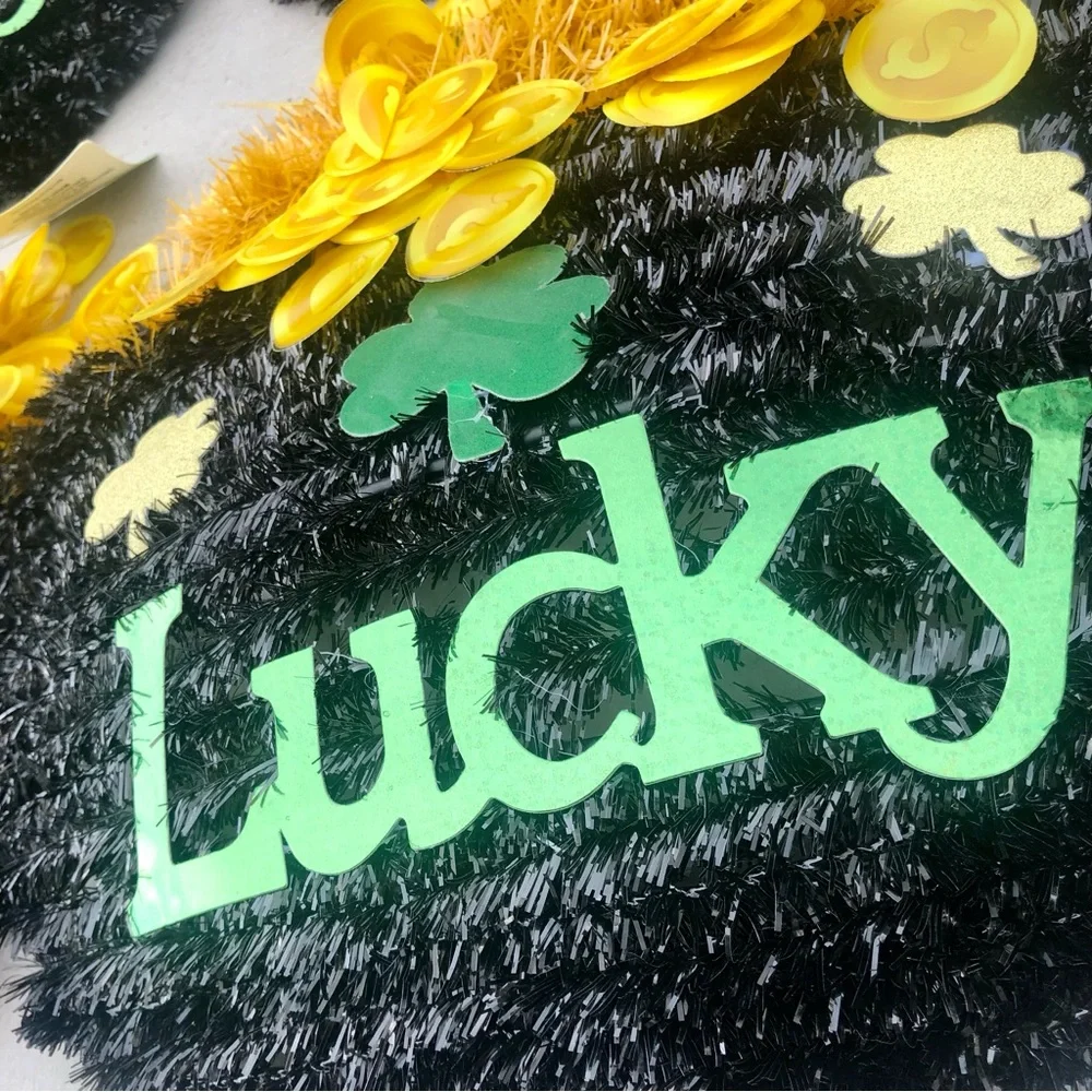 3D St. Patrick’s Day Pots of Gold Lucky Decor Wall Hanging New Coins-5 Total